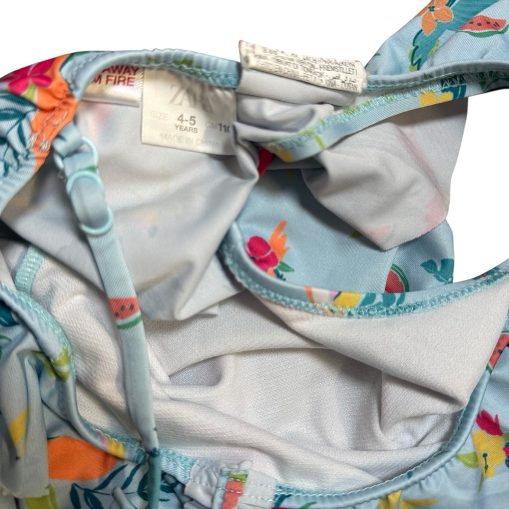 ZARA Girls Tropical Print One-Piece Swimsuit 4–5Y - Picture 3 of 7
